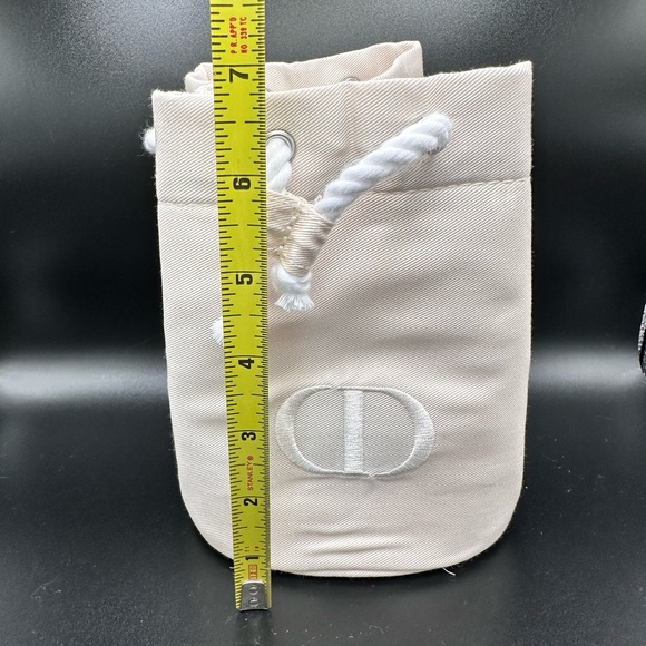 DIOR!! Cream and Twill Drawstring Pouch for Makeup or storage Bag - Picture 10 of 11